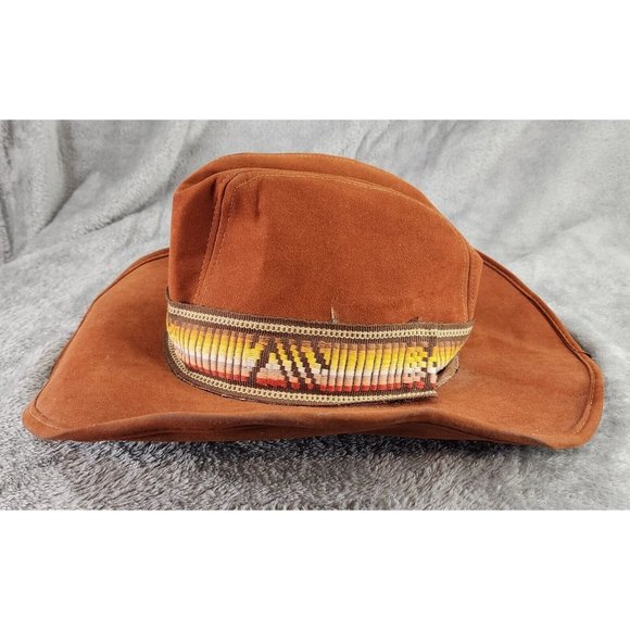 Unisex Western Hat Medium Burnt Orange Vintage Distressed Rancher Retro Band USA main image 10
